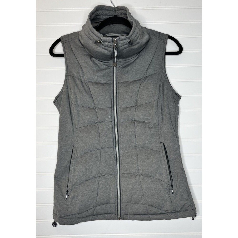 Athleta Vest Womens Extra Small Gray Vistaline Quilted Puffer Funnel Neck